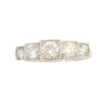 A diamond five stone ring,