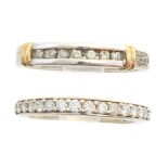 Two diamond band rings