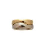 A pair of 18ct gold stacking 'Wave' rings by Cartier,