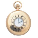 A 9ct gold half hunter pocket watch by Vertex,