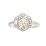 A diamond cluster ring,