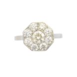 A diamond cluster ring,