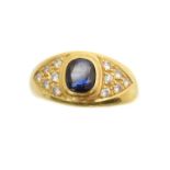 A sapphire and diamond dress ring,