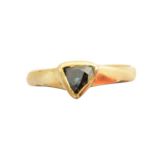 A colour treated diamond single stone ring,