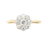 A diamond cluster ring,