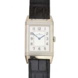A Jaeger Le Coultre Grande Reverso Ultra Thin stainless steel manual wind wristwatch,
