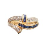 A sapphire and diamond dress ring,