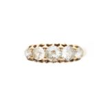 A late Victorian 18ct gold diamond five stone ring,