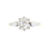 A diamond single stone ring,