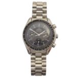 A stainless steel Omega Speedmaster automatic wristwatch,