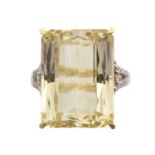 A 9ct gold spodumene and diamond dress ring,