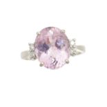 An 18ct gold kunzite and diamond dress ring,