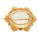 A late Victorian citrine brooch,