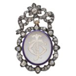 A late 19th century diamond and rock crystal brooch,