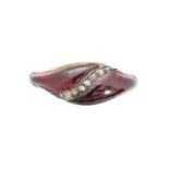 A Victorian foil backed garnet and diamond dress ring,