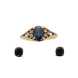 A selection of sapphire and diamond jewellery,