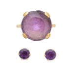 A selection of amethyst jewellery,