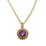 A 9ct gold amethyst pendant