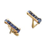 A pair of sapphire cufflinks,