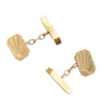 A pair of 9ct gold cufflinks,