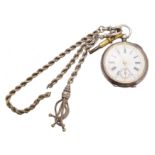 A Swiss silver pocket watch,