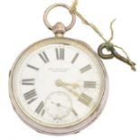 A silver open face pocket watch by Dan Mullarky, Bradford,