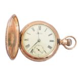 A Waltham gold plated hunter pocket watch,