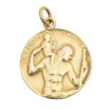 A 9ct gold St. Christopher medallion,