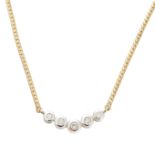 A 9ct gold diamond necklace,