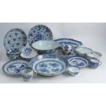 A group of 19th century and later European and Oriental ceramics, mostly decorated in blue and