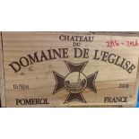 A case of 12 bottles of Chateau Domaine de L'Eglise 2006
