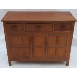 Alan Grainger Acorn Man, an oak sideboard, fitted with three drawers over a pair of fielded cupboard