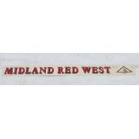 A metal sign, Midland Red West, 72ins x 6ins