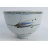 David Leach, a circular footed bowl, decorated with stylised seed pods, diameter 6.5ins, bearing a