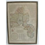 An Antique hand coloured map, Bowles's New Medium Map of Oxfordshire, 14ins x 9.5ins