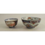 Two oriental porcelain bowls, decorated in polychrome colours, diameters 6ins and 4insCondition