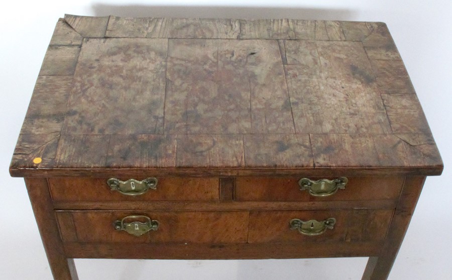 A 19th century mahogany low boy, fitted with two short over one long drawer, raised on square - Image 2 of 4
