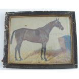 George Paice, oil on canvas, bay horse in stable, named and signed, 8.5ins x 11.5insCondition