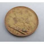 A 1908 gold Sovereign