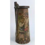 A William Crawford & Sons Ltd biscuit tin, in the shape of a Russian tankard, decorated with