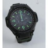 Casio G-Shock, Multi Band 6 Touch Screen, chronograph wrist watch, on a strap, the black dial with