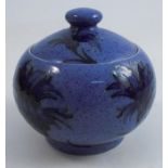 A Moorcroft pottery covered bowl, decorated in Powder Blue Cornflowers, height 3insCondition Report: