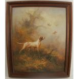 Kingman, oil on canvas, sporting dog and pheasants in landscape, 19.5ins x 15.5insCondition