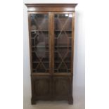A 19th century mahogany display cabinet, with a pair of astragal glazed doors, over a pair of