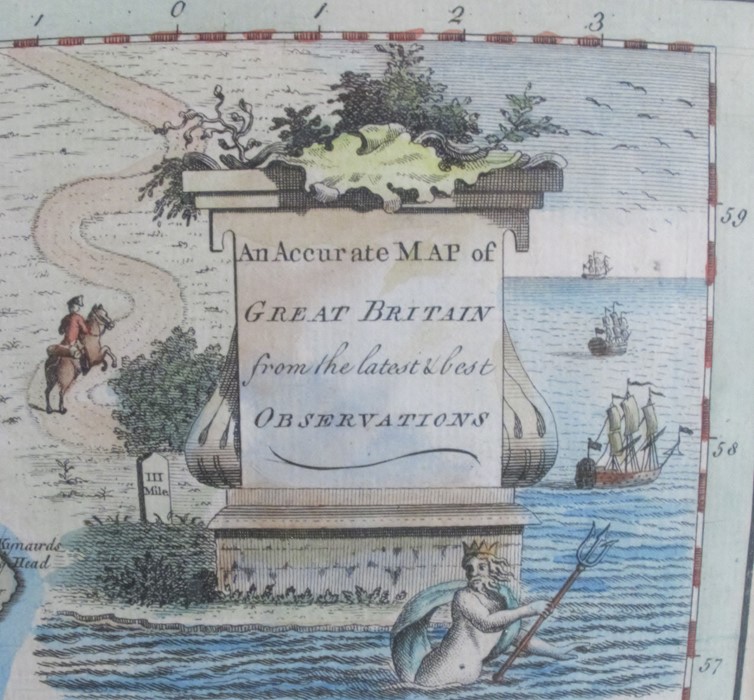 An Antique hand coloured map, An Accurate Map of Great Britain from the latest & best - Image 3 of 4