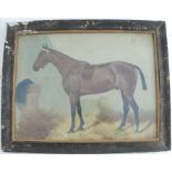 George Paice, oil on canvas, bay hunter in stable, named and signed, inscribed verso, 8.5ins x 11.