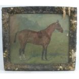 George Paice, oil on board, bay horse in landscape, named and signed, 8.5ins x 10.5insCondition
