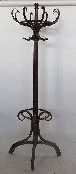 A Thonet bentwood coat and hat stand, height 80ins