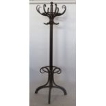 A Thonet bentwood coat and hat stand, height 80ins