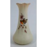 A Locke and Co gilded ivory vase, decorated with a robin, height 5.75insCondition Report: